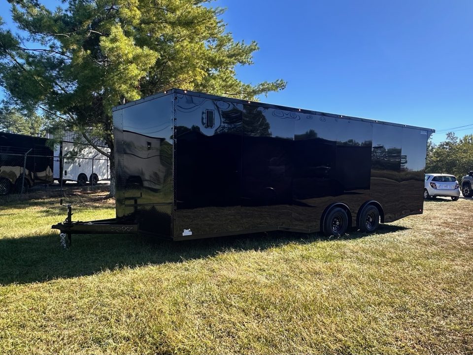 New 2026 8.5x24 Car Hauler-5200LB Torsion Axle--Black Blackout-Enclosed Car Hauler