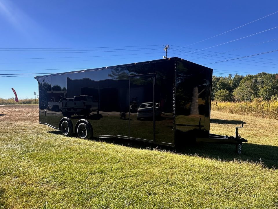 New 2026 8.5x24 Car Hauler-5200LB Torsion Axle--Black Blackout-Enclosed Car Hauler