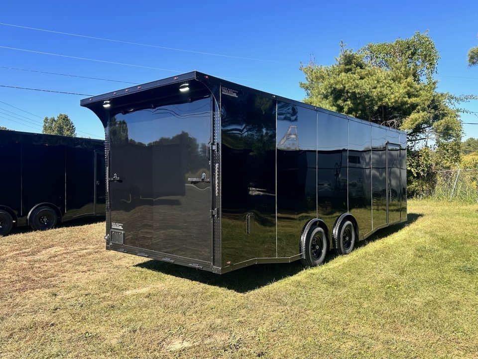 New 2026 8.5x24 Car Hauler-5200LB Torsion Axle--Black Blackout-Enclosed Car Hauler