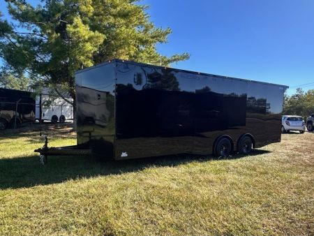 New 2026 8.5x24 Car Hauler-5200LB Torsion Axle--Black Blackout-Enclosed Car Hauler