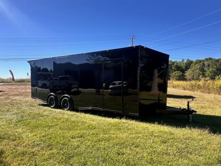 New 2026 8.5x24 Car Hauler-5200LB Torsion Axle--Black Blackout-Enclosed Car Hauler