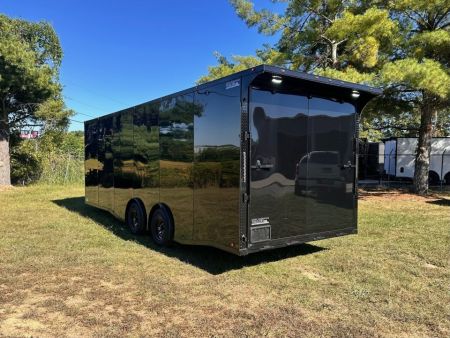 New 2026 8.5x24 Car Hauler-5200LB Torsion Axle--Black Blackout-Enclosed Car Hauler