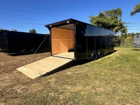 New 2026 8.5x24 Car Hauler-5200LB Torsion Axle--Black Blackout-Enclosed Car Hauler