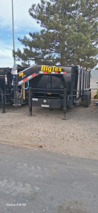 New 2027 Big Tex Trailers 7X16 GOOSENECK DUMP TRAILER W/SLIDE IN RAMP & 4' SIDES