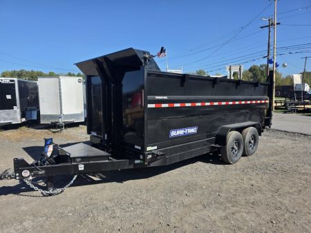 New 2026 Sure-Trac 7X16 14K 4' HIGH SIDES Dump Trailer