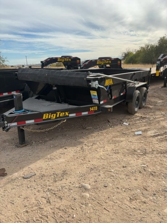 New 2027 Big Tex Trailers 7X16 HEAVY DUTY TELESCOPIC DUMP TRAILER W/SLIDE IN RAMP & 2' SIDES