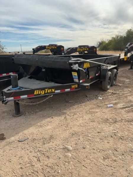New 2027 Big Tex Trailers 7X16 HEAVY DUTY TELESCOPIC DUMP TRAILER W/SLIDE IN RAMP & 2' SIDES