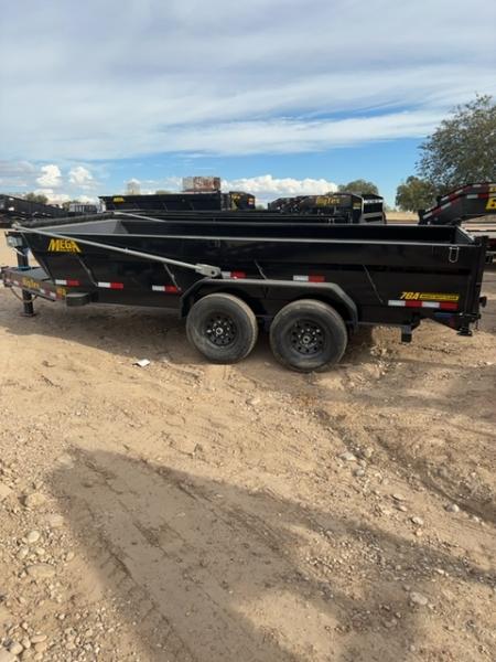 New 2027 Big Tex Trailers 7X16 HEAVY DUTY TELESCOPIC DUMP TRAILER W/SLIDE IN RAMP & 2' SIDES