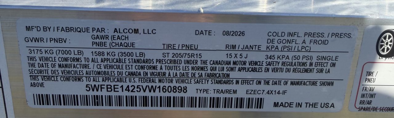 New 2027 E-Z Hauler EZEC7.5X14-IF Cargo / Enclosed Trailer