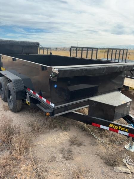 New 2027 Big Tex Trailers 7X12 CHANNEL TANDEM AXLE DUMP TRAILER W/SLIDE IN RAMP & 2' SIDES