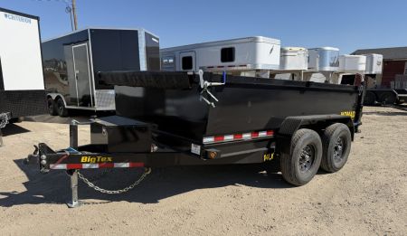 New 2027 Big Tex Trailers 7X12 CHANNEL TANDEM AXLE DUMP TRAILER W/SLIDE IN RAMP & 2' SIDES