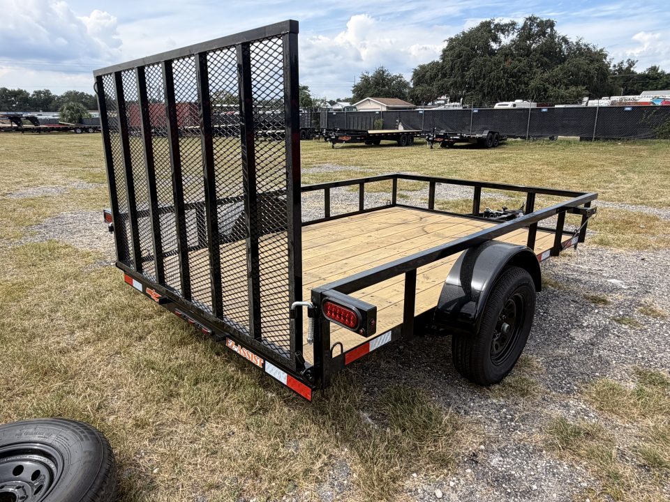 New 2027 DOWN TO EARTH UTILITY TRAILER TUBING TOP RAIL; SPRING ASSISTED RAMP GATE