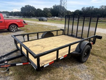 New 2027 DOWN TO EARTH UTILITY TRAILER TUBING TOP RAIL; SPRING ASSISTED RAMP GATE