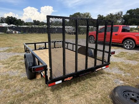 New 2027 DOWN TO EARTH UTILITY TRAILER TUBING TOP RAIL; SPRING ASSISTED RAMP GATE