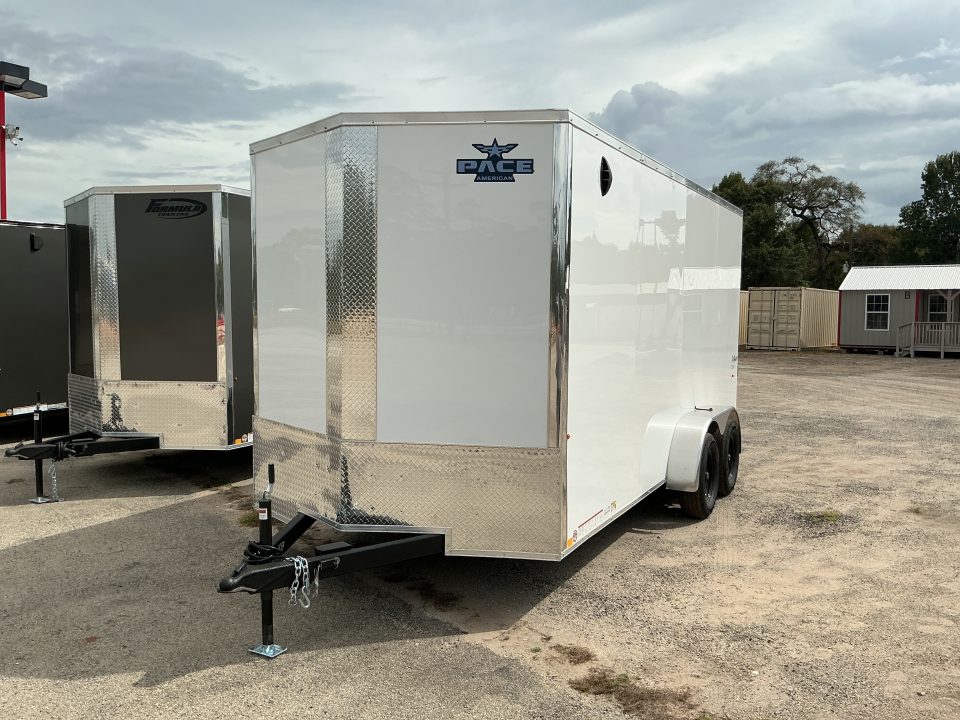 New 2027 Pace American 7 x 16 Outback DLX Flat Top V-Nose 7K
