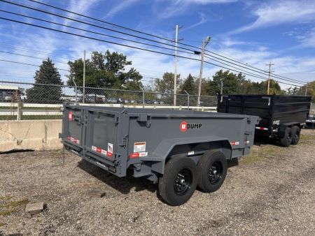 New 2027 U-Dump 6 X 12 FT DUMP TRAILER TELESCOPIC CYLINDER W/ SLIDE IN RAMPS TARP KIT 31 IN SIDES