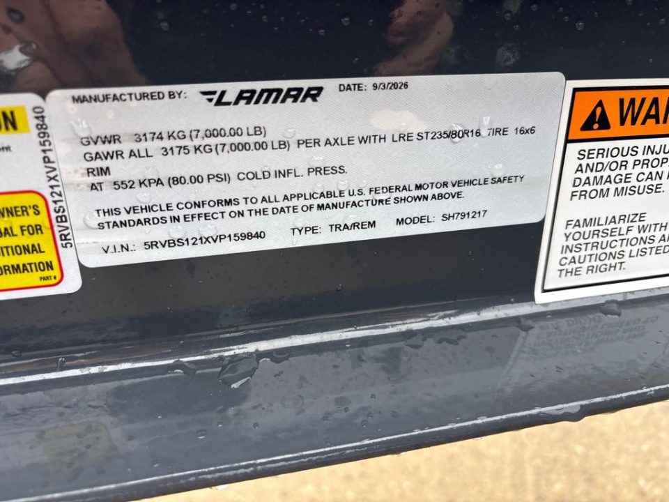New 2027 Lamar Trailers SH791217 Utility Trailer
