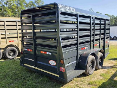 New 2026 Circle W 6X16 Bumperpull Stock Trailer