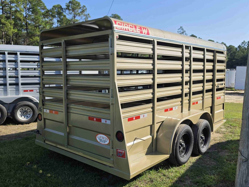 New 2026 Circle W 6X16 Bumperpull Stock Trailer