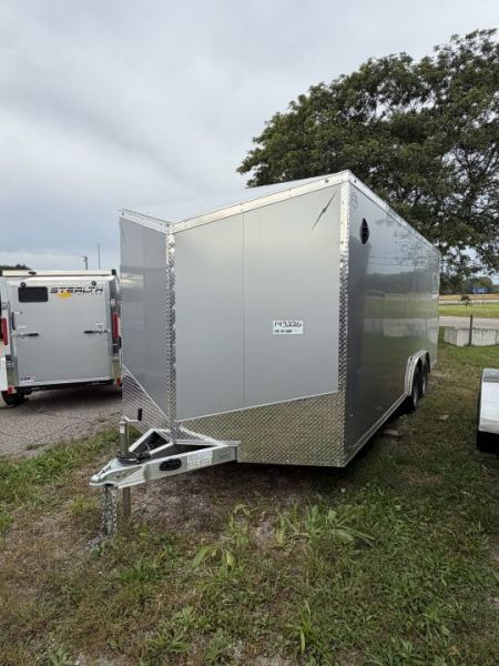 New 2027 Lightning 8.5 x 20 Enclosed All Aluminum Car Hauler with Ramp 7K GVW 6ft 6in Interior Height