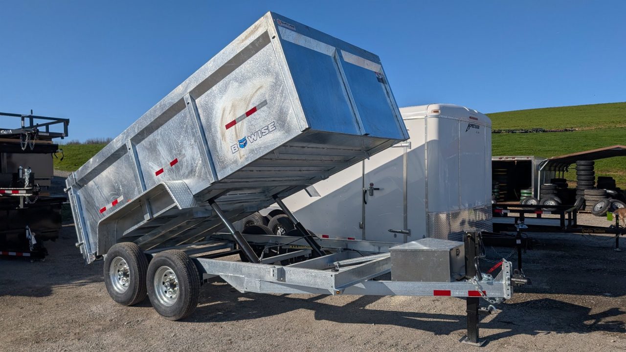 New 2027 BWise 6'9" x 14 Lo Pro GALVANIZED Equipment Dump w/ 44" High Fixed Sides