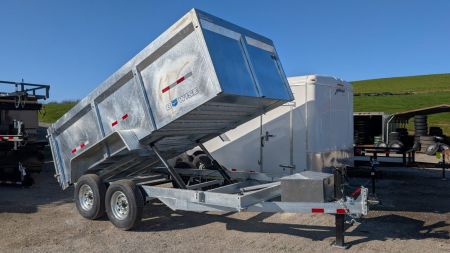 New 2027 BWise 6'9  x 14 Lo Pro GALVANIZED Equipment Dump w/ 44  High Fixed Sides