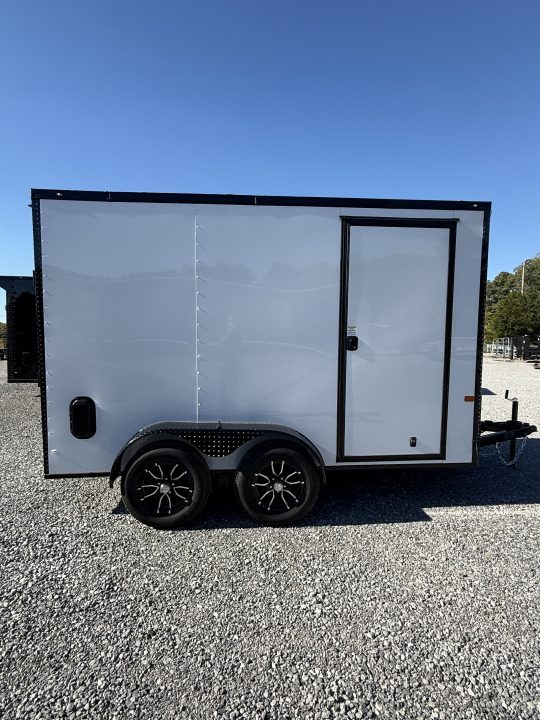 New 2027 Rock Solid Cargo 6x12 TA Cargo / Enclosed Trailer, BLACKOUT PACKAGE, ALUMINUM WHEELS, SEMI SCREWLESS 7’ TALL