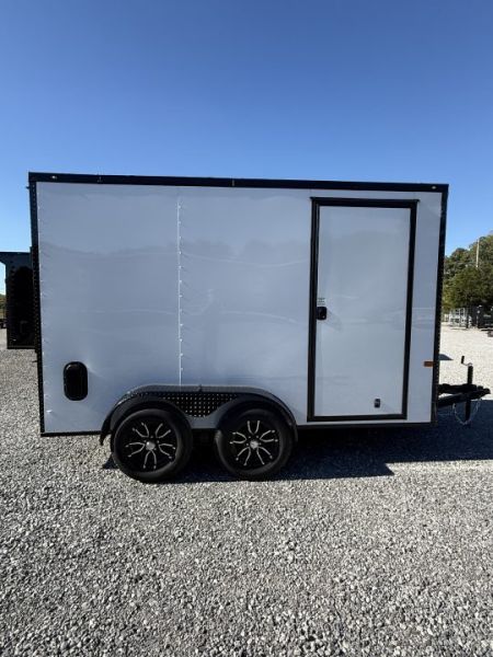 New 2027 Rock Solid Cargo 6x12 TA Cargo / Enclosed Trailer, BLACKOUT PACKAGE, ALUMINUM WHEELS, SEMI SCREWLESS 7’ TALL