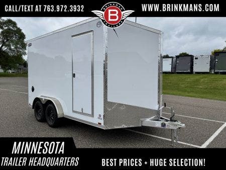 New Lightning 7.5x14 Aluminum Enclosed Trailer - Rear Ramp Door