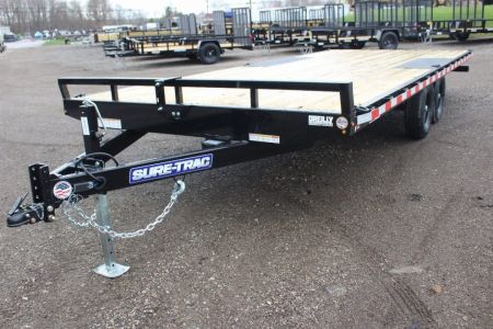 New 2027 Sure-Trac 8.5' x 20' Low Profile Deckover Flatbed Trailer With Steel Ramps - 9900# GVW