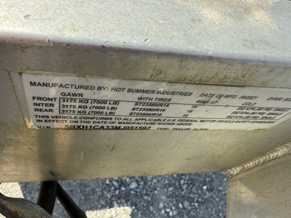 Used 2021 Wolverine Trailers 34' Aluminum Car Hauler | Triple Axle | 21K Capacity | Dovetail & Winch Car Hauler