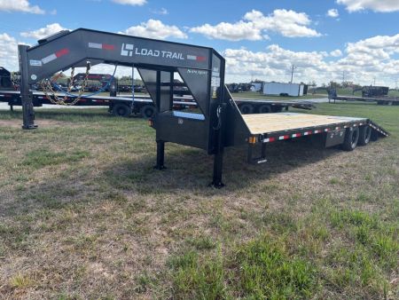 New 2027 Load Trail 102x32 Tandem 24K GN Hydrotail Flatbed Trailer W/ Steel Runners & Hydro Jacks