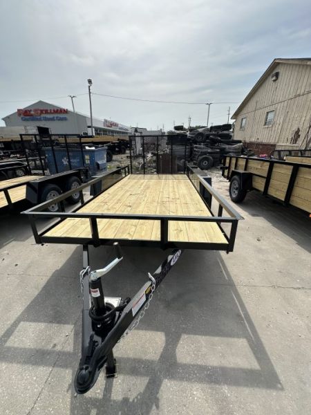 New 2027 AMO UT142 Utility Trailer 76X14 TA LOWSIDE (GVW:7000) BLACK