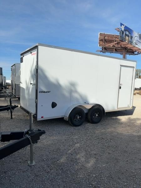 New 2027 Formula Trailers 7X16 CONQUEST SE FLAT TOP SLOPED VNOSE 7K W/RAMP