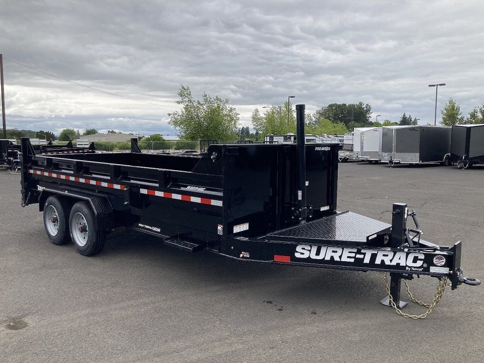 New 2027 Sure-Trac Pro Series 7x16 Telescopic Dump Trailer 17.6K GVWR