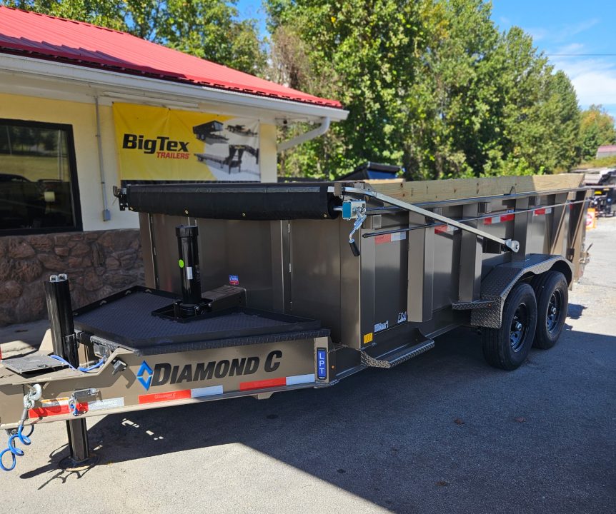 New 2027 Diamond C LPT207 TELESCOPIC DUMP TRAILER. PACESETTER LONG ARM TARP, HYDRO JACK SLIPPER ROLLER
