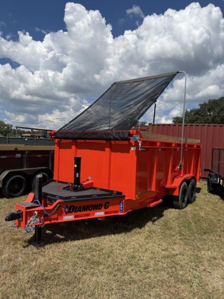 New DIAMOND C LPT208 LOW PROFILE TELESCOPIC DUMP TRAILER - PACESETTER EDITION; 16’X81”;3 WAY GATE