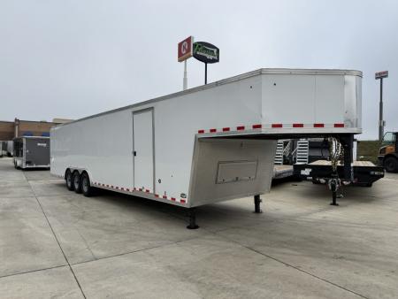 Used 2015 Look 8.5x48 V Nose enclosed 3-6000lb axles=18K Cargo car hauler gooseneck Rear Ramp Trailer