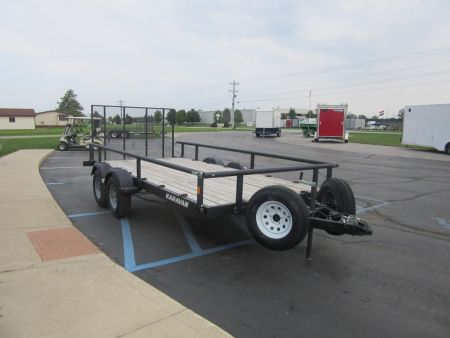 Used 2025 Karavan 7 x 16 (14+2) KHTU-7400-82-15 Utility Trailer 7K / 2x Spare Tires / Fold Down Sides / 17 D-Rings