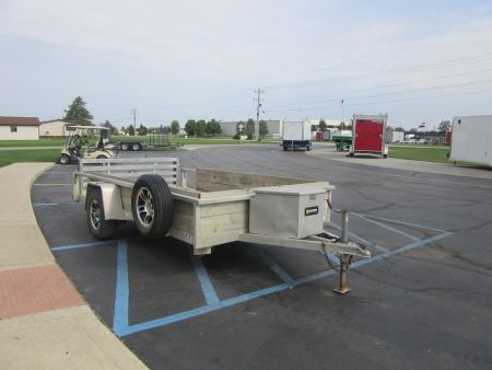 Used 2019 Quality Steel and Aluminum 7 x 12 8012ALSA Aluminum Utility Trailer 3K / Spare Tire / Toolbox