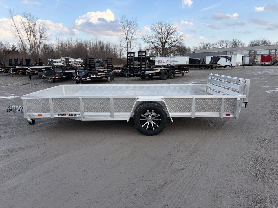New 2027 Sport Haven AUT714DS-F (7' X 14') 2.9K Aluminum Utility Trailer w/ ATP Sides
