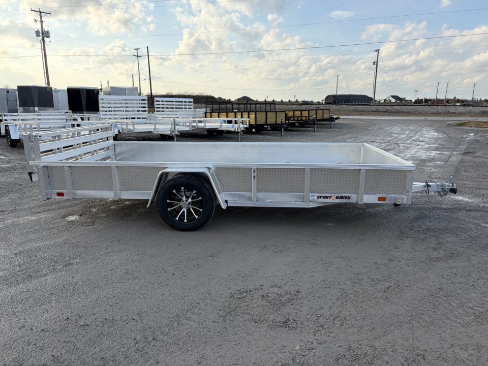 New 2027 Sport Haven AUT714DS-F (7' X 14') 2.9K Aluminum Utility Trailer w/ ATP Sides