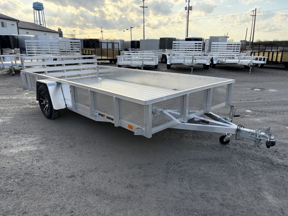 New 2027 Sport Haven AUT714DS-F (7' X 14') 2.9K Aluminum Utility Trailer w/ ATP Sides