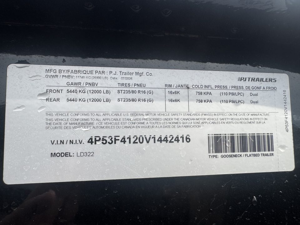 New 2027 PJ Trailers LD32GN Flatbed Trailer
