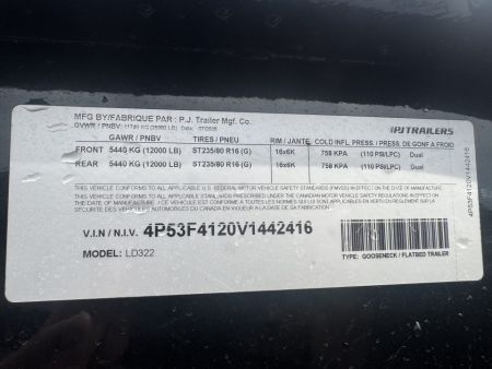 New 2027 PJ Trailers LD32GN Flatbed Trailer
