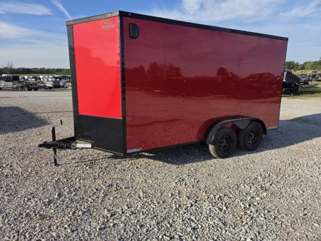New 2027 Rock Solid 7X14 TANDEM 14K CARGO W/7' HEIGHT BLACKOUT TRIM & RAMP DOOR