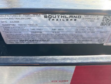 New 2027 SOUTHLAND TRAILER CORP. HBAT7-20BT Utility Trailer