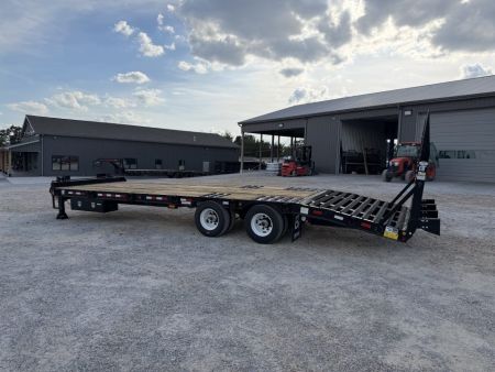 New 2027 Behnke 102"x29' 20 TON Pintle Hitch Tag Trailer *AIR RAMPS*