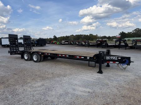 New 2027 Behnke 102"x29' 20 TON Pintle Hitch Tag Trailer *AIR RAMPS*