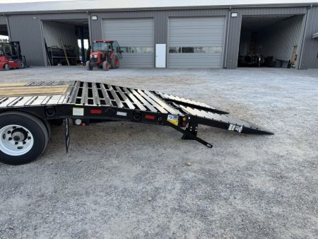 New 2027 Behnke 102"x29' 20 TON Pintle Hitch Tag Trailer *AIR RAMPS*